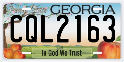 GA license plate CQL2163