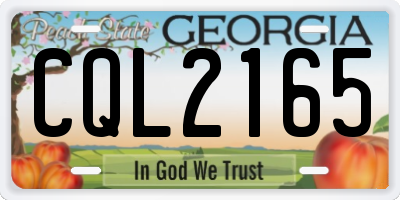 GA license plate CQL2165