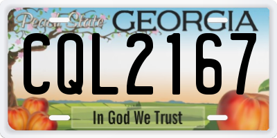GA license plate CQL2167