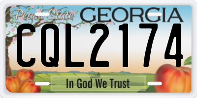 GA license plate CQL2174