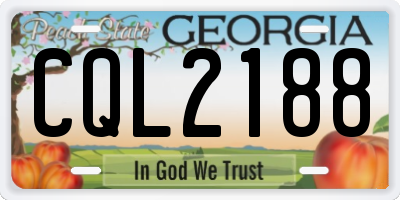 GA license plate CQL2188