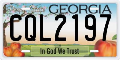 GA license plate CQL2197