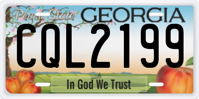 GA license plate CQL2199