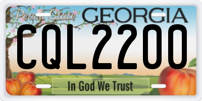 GA license plate CQL2200