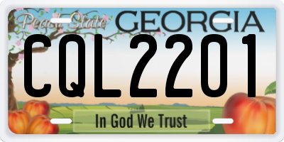 GA license plate CQL2201