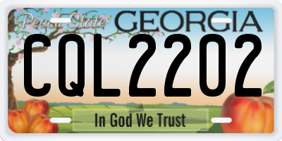 GA license plate CQL2202