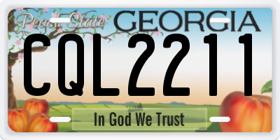 GA license plate CQL2211
