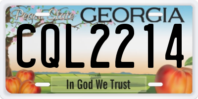 GA license plate CQL2214