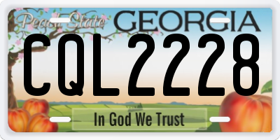 GA license plate CQL2228
