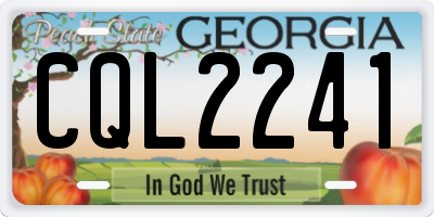 GA license plate CQL2241