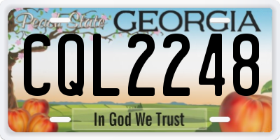 GA license plate CQL2248