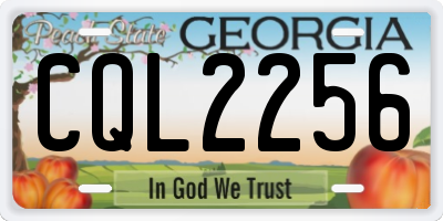 GA license plate CQL2256