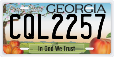 GA license plate CQL2257