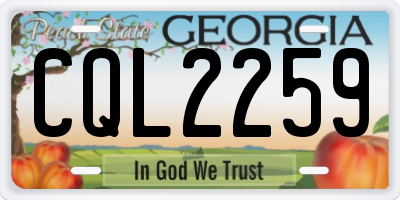 GA license plate CQL2259