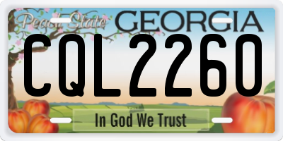 GA license plate CQL2260