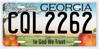 GA license plate CQL2262