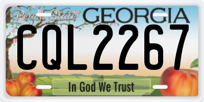 GA license plate CQL2267