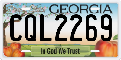 GA license plate CQL2269