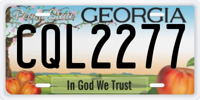 GA license plate CQL2277