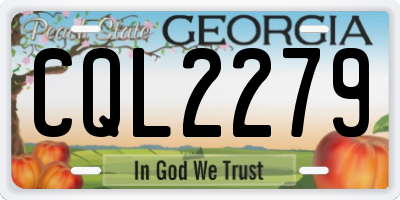 GA license plate CQL2279