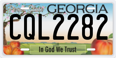 GA license plate CQL2282