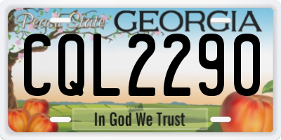 GA license plate CQL2290