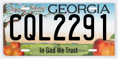 GA license plate CQL2291