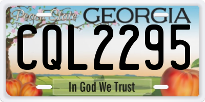 GA license plate CQL2295