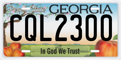 GA license plate CQL2300