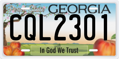 GA license plate CQL2301