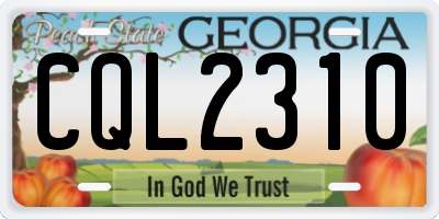 GA license plate CQL2310