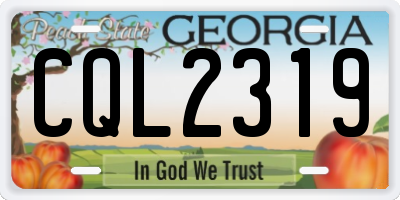 GA license plate CQL2319