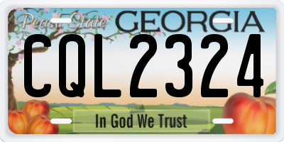 GA license plate CQL2324