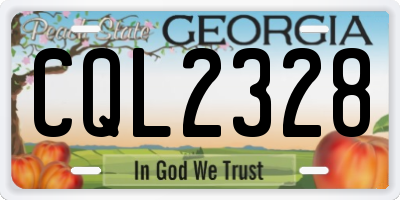 GA license plate CQL2328