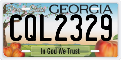 GA license plate CQL2329