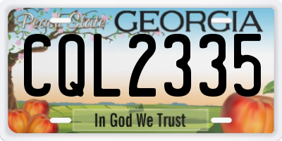 GA license plate CQL2335