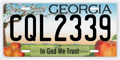 GA license plate CQL2339