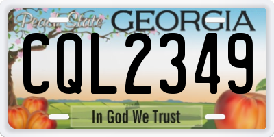 GA license plate CQL2349
