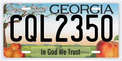 GA license plate CQL2350