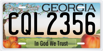 GA license plate CQL2356