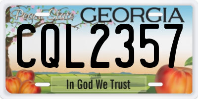 GA license plate CQL2357