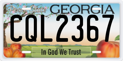 GA license plate CQL2367