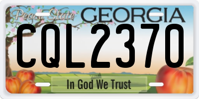 GA license plate CQL2370