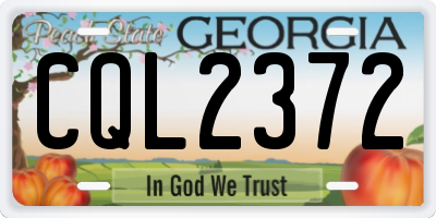 GA license plate CQL2372