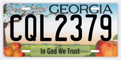 GA license plate CQL2379