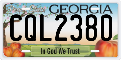 GA license plate CQL2380