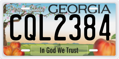 GA license plate CQL2384