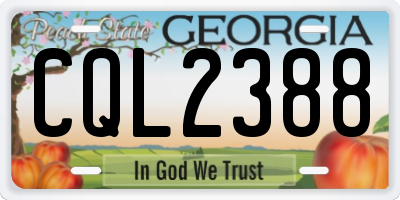 GA license plate CQL2388