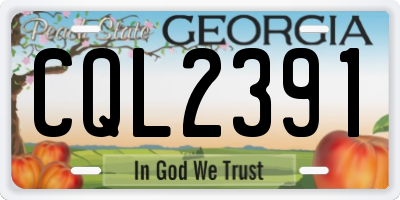 GA license plate CQL2391