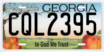 GA license plate CQL2395